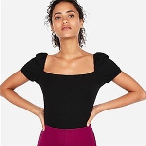 Ribbed Puff Sleeve Tee -Small